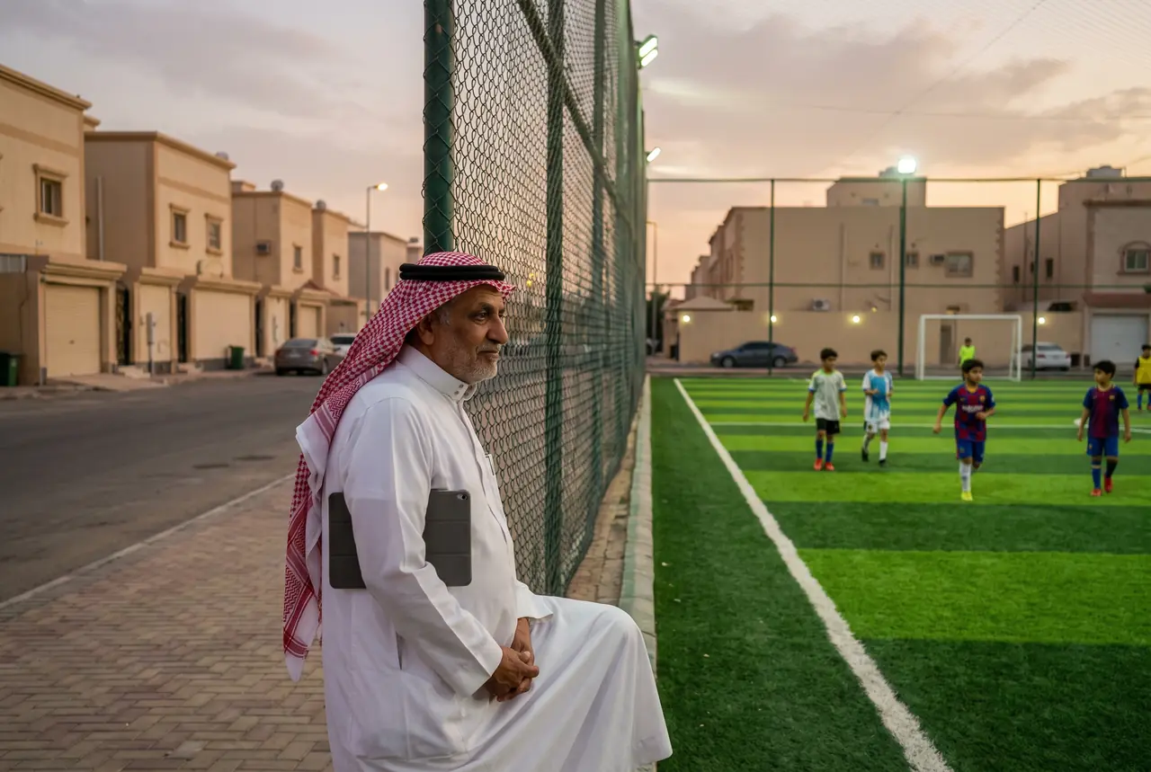 A scout watching a young player train